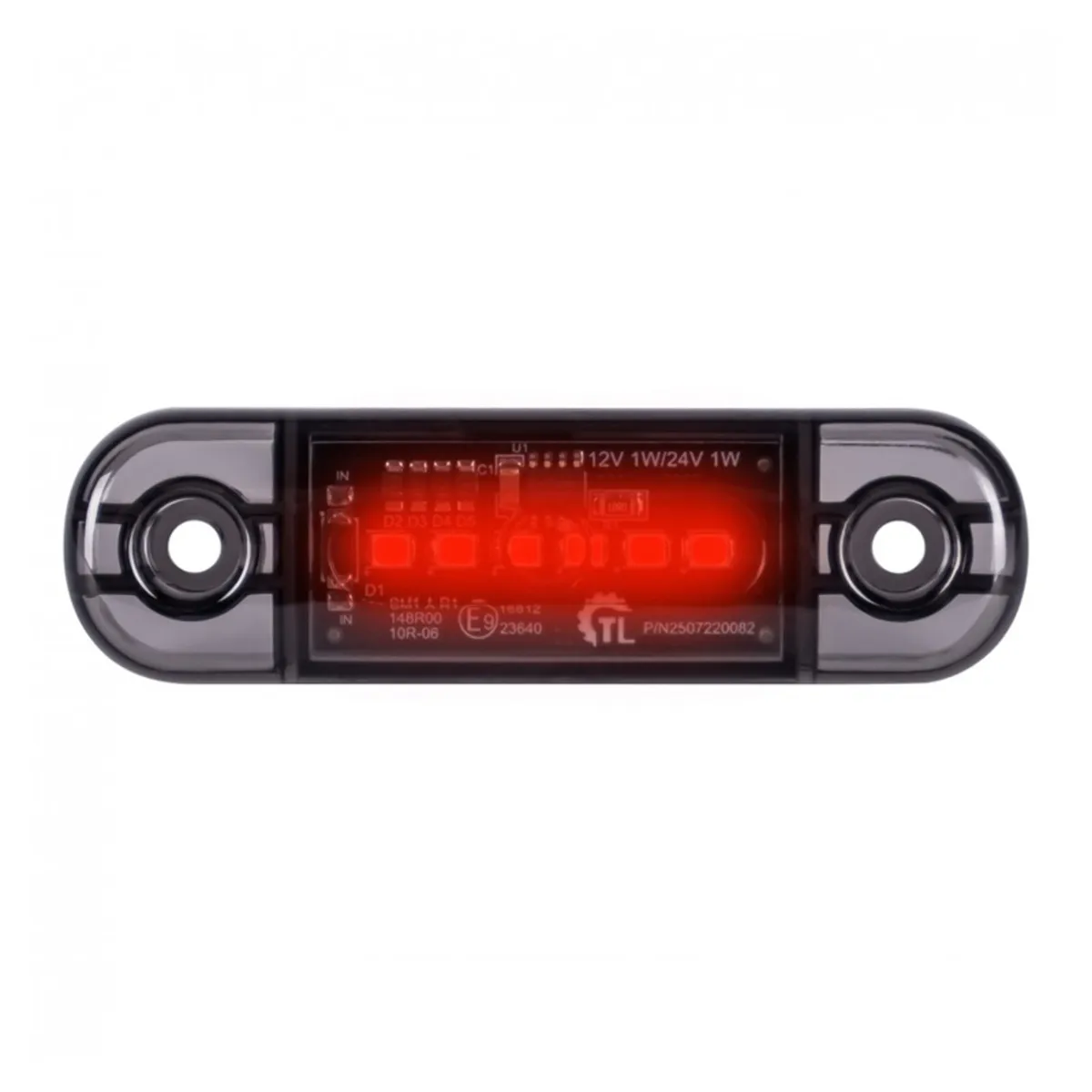 Side Marker Light – 6 LED 12/24V DARK Red Marker - Image 1