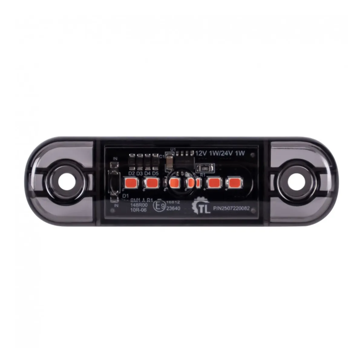 Side Marker Light – 6 LED 12/24V DARK Red Marker - Image 3