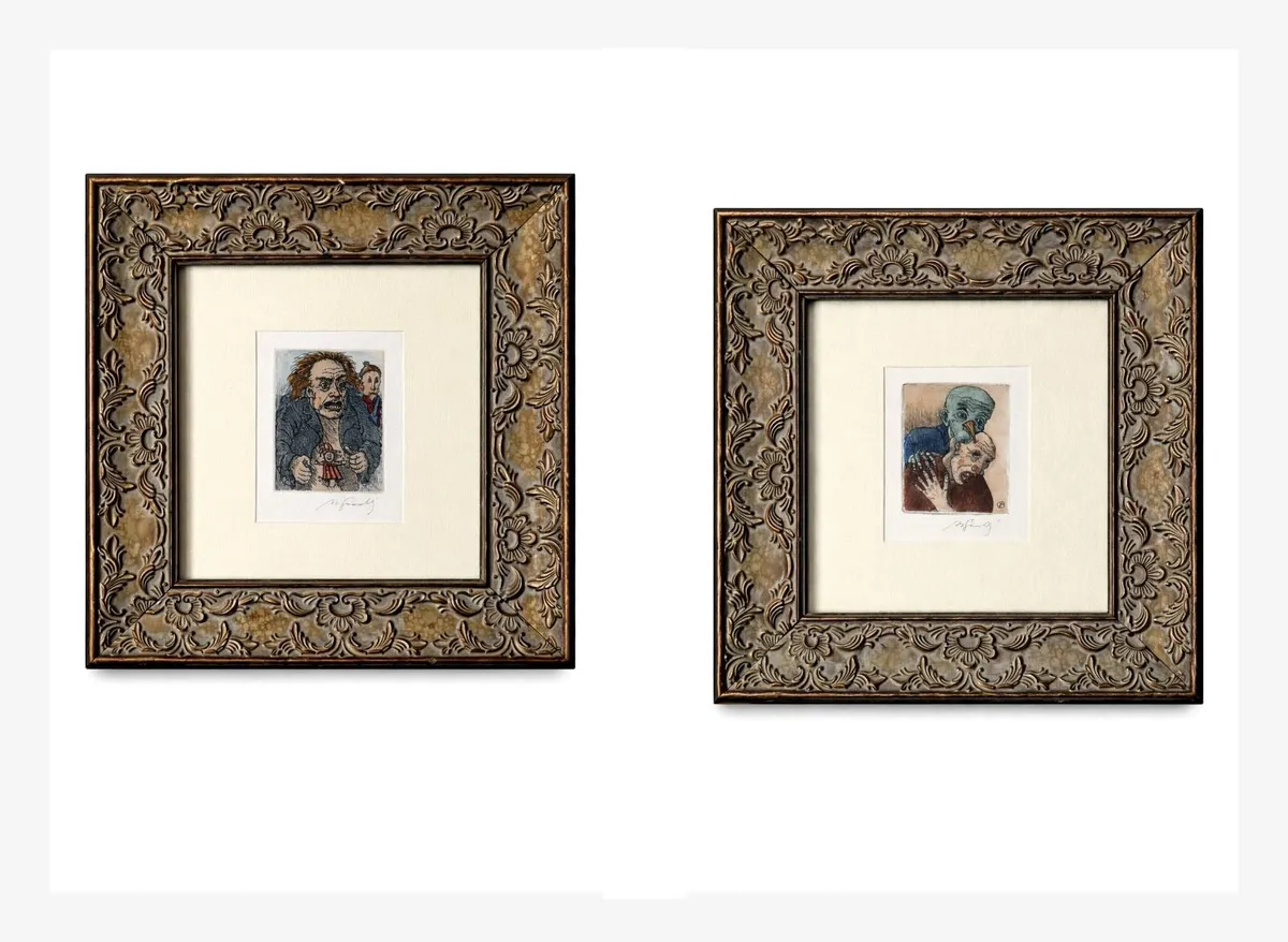 2x Original Signed Etchings – Framed 22x22cm - Image 1