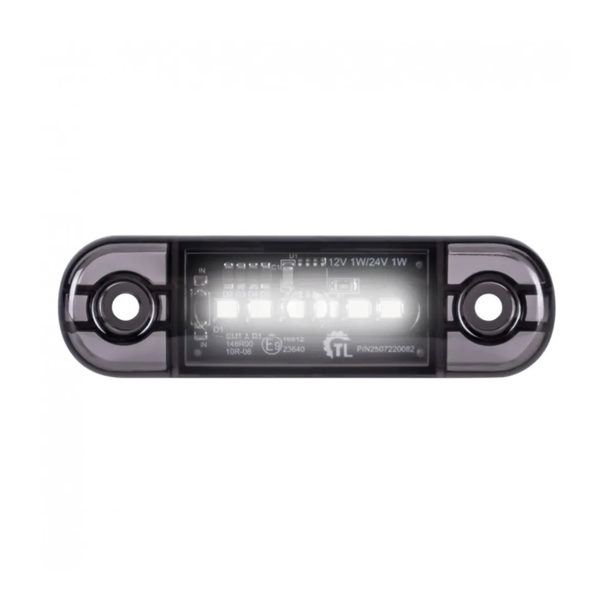 Side Marker Light – 6 LED 12/24V DARK White Marker - Image 1