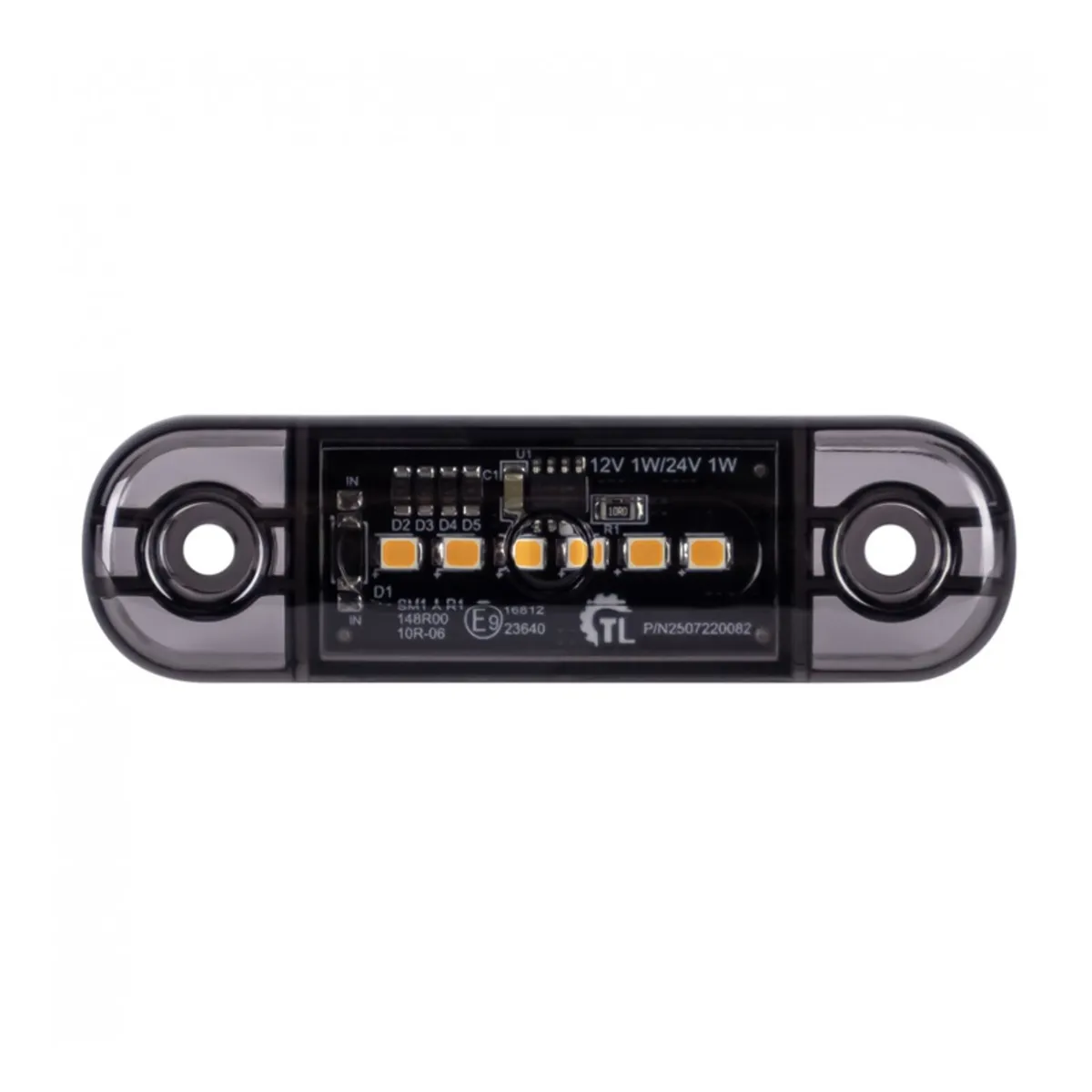 Side Marker Light – 6 LED 12/24V DARK Amber Marker - Image 3