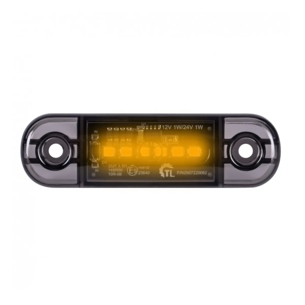 Side Marker Light – 6 LED 12/24V DARK Amber Marker - Image 1