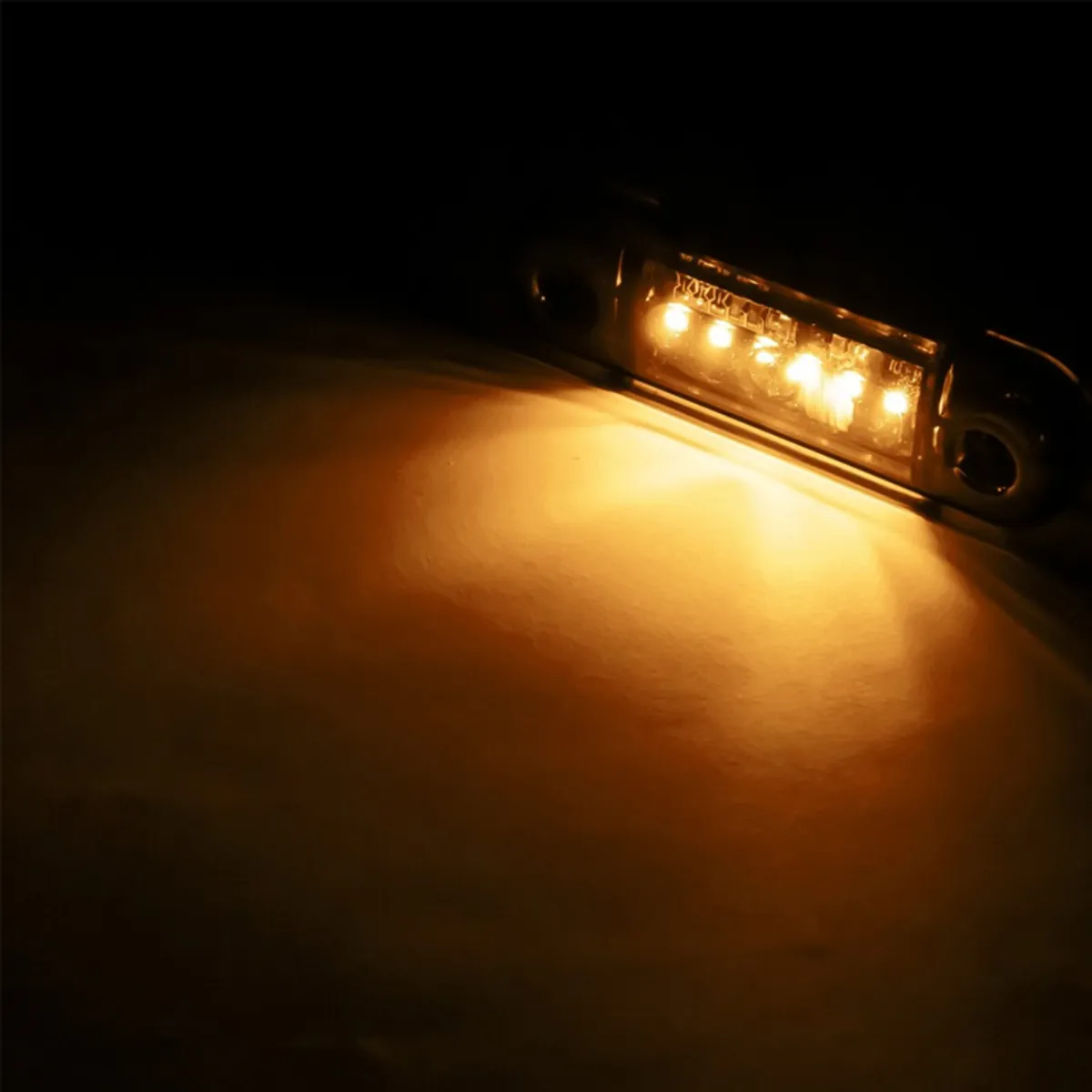 Side Marker Light – 6 LED 12/24V DARK Amber Marker - Image 2