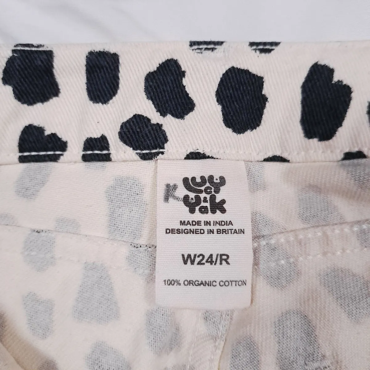 Lucy & Yak Cream Black Mom Jeans W24R/6UK/34EU - Image 3