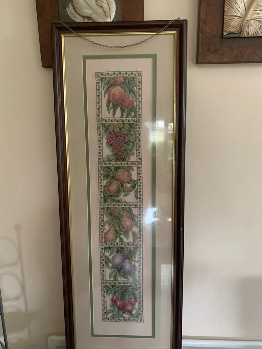 Embroidered tapestry wall hanging - Image 1