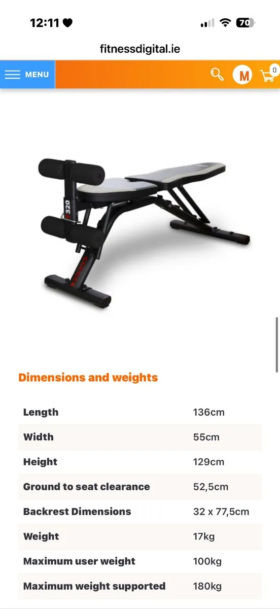 BH Utility Bench New Optima G320NFD like new - Image 3