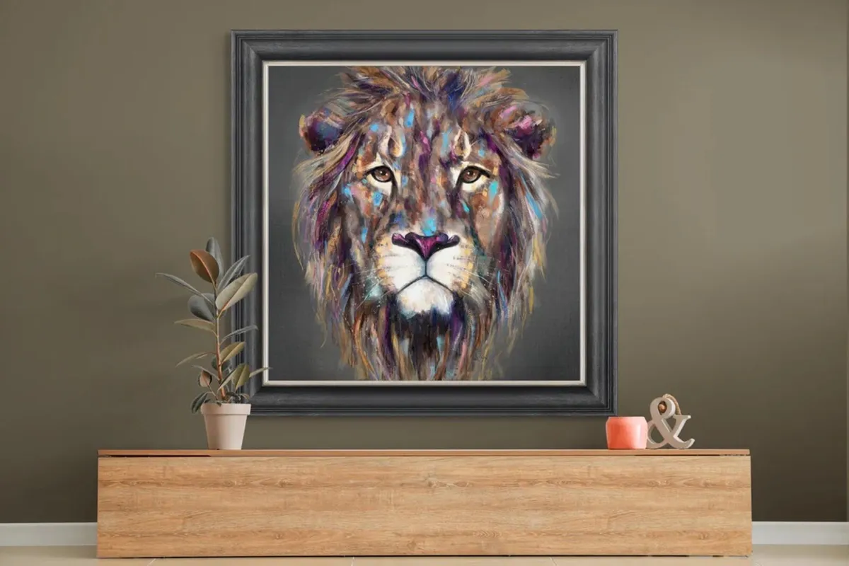 Brand New - Artko Kendi Lion Framed Picture - Image 1