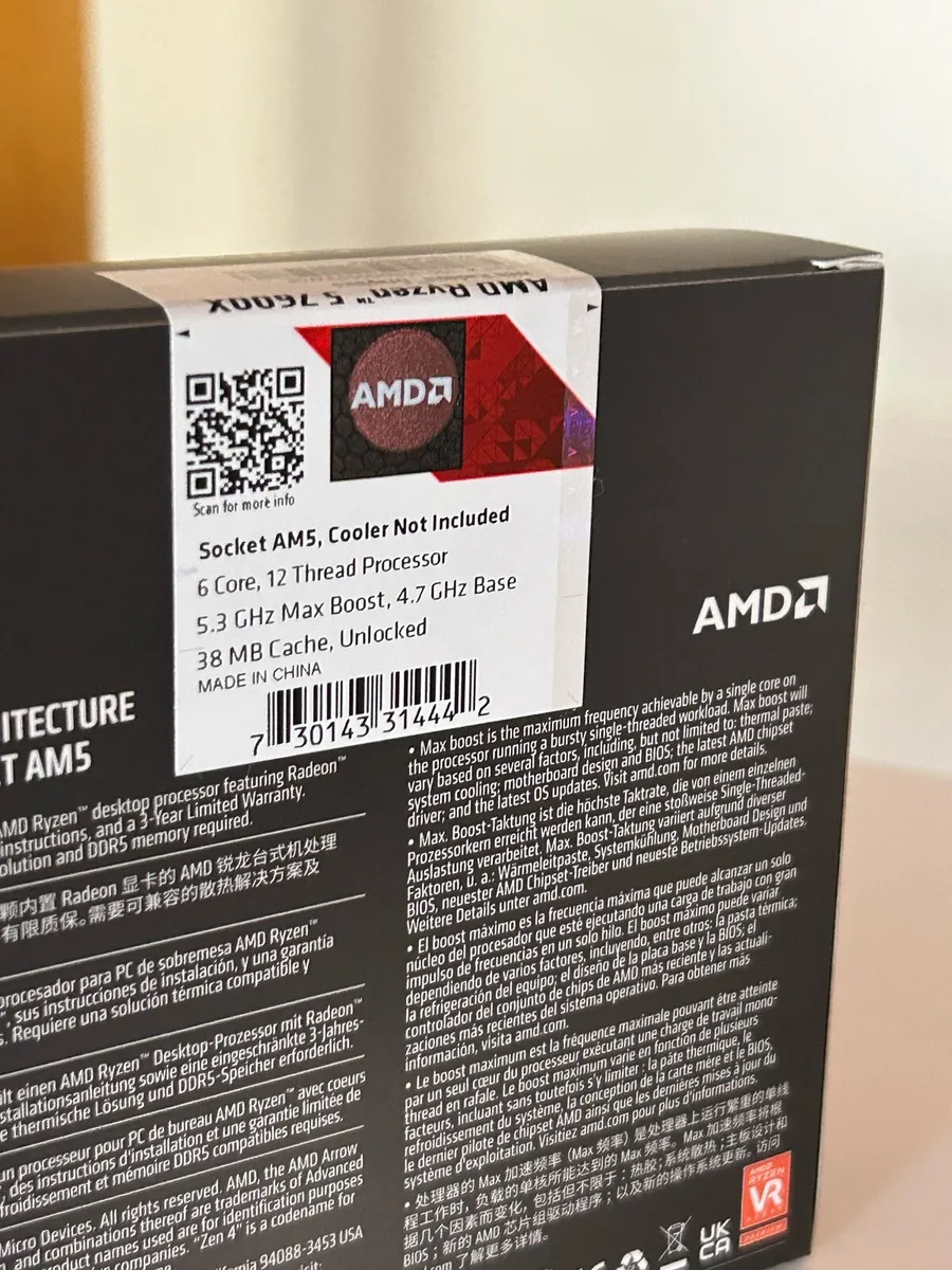 AMD CPU 5 7600X BRAND NEW - Image 2