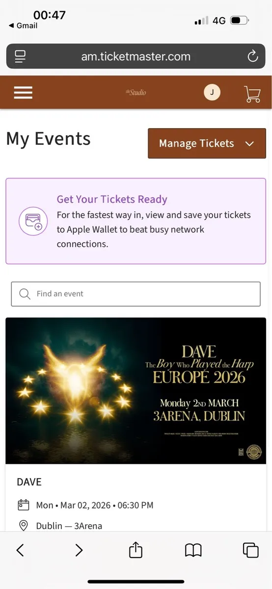 Dave tickets - 2 March 2026 - Image 1