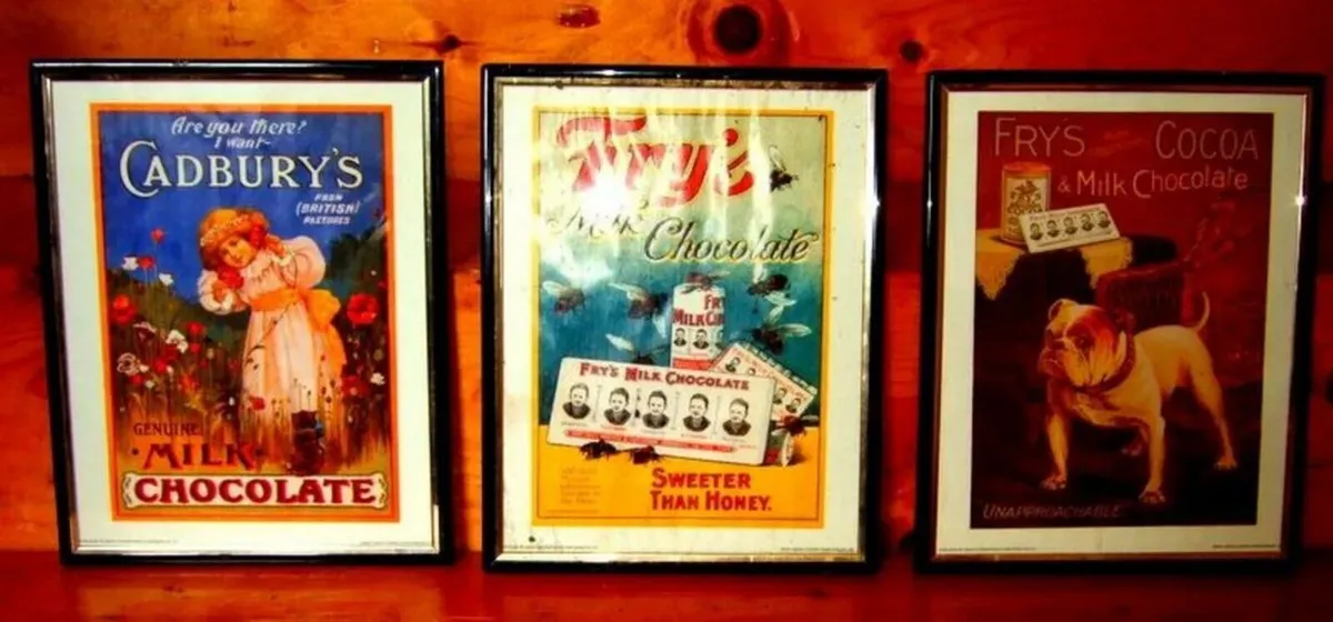 Vintage Trio Of Framed Chocolate Ad's - Image 2
