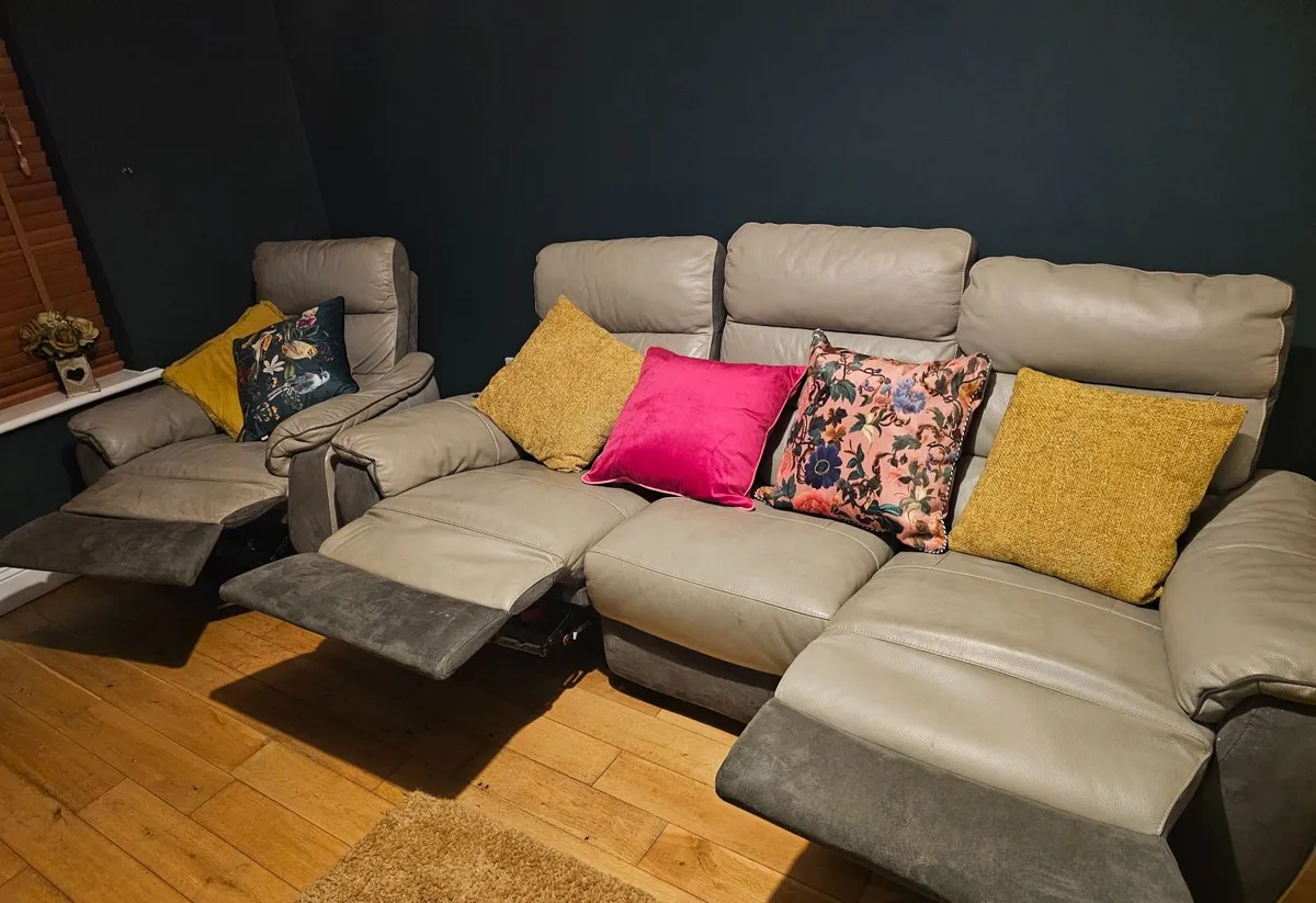 Recliner leather Couch and Armchair - Image 3