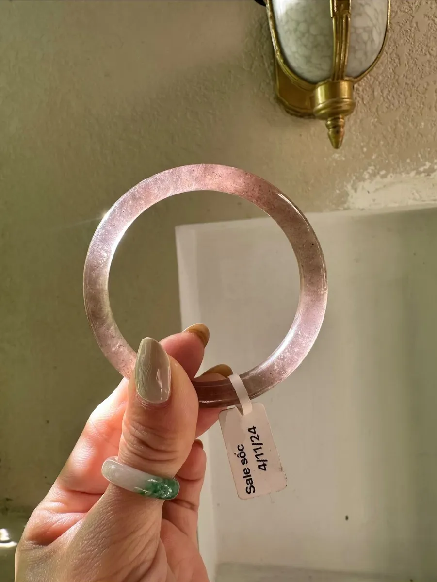 Natural Strawberry Quartz Crystal Bangle - Image 1