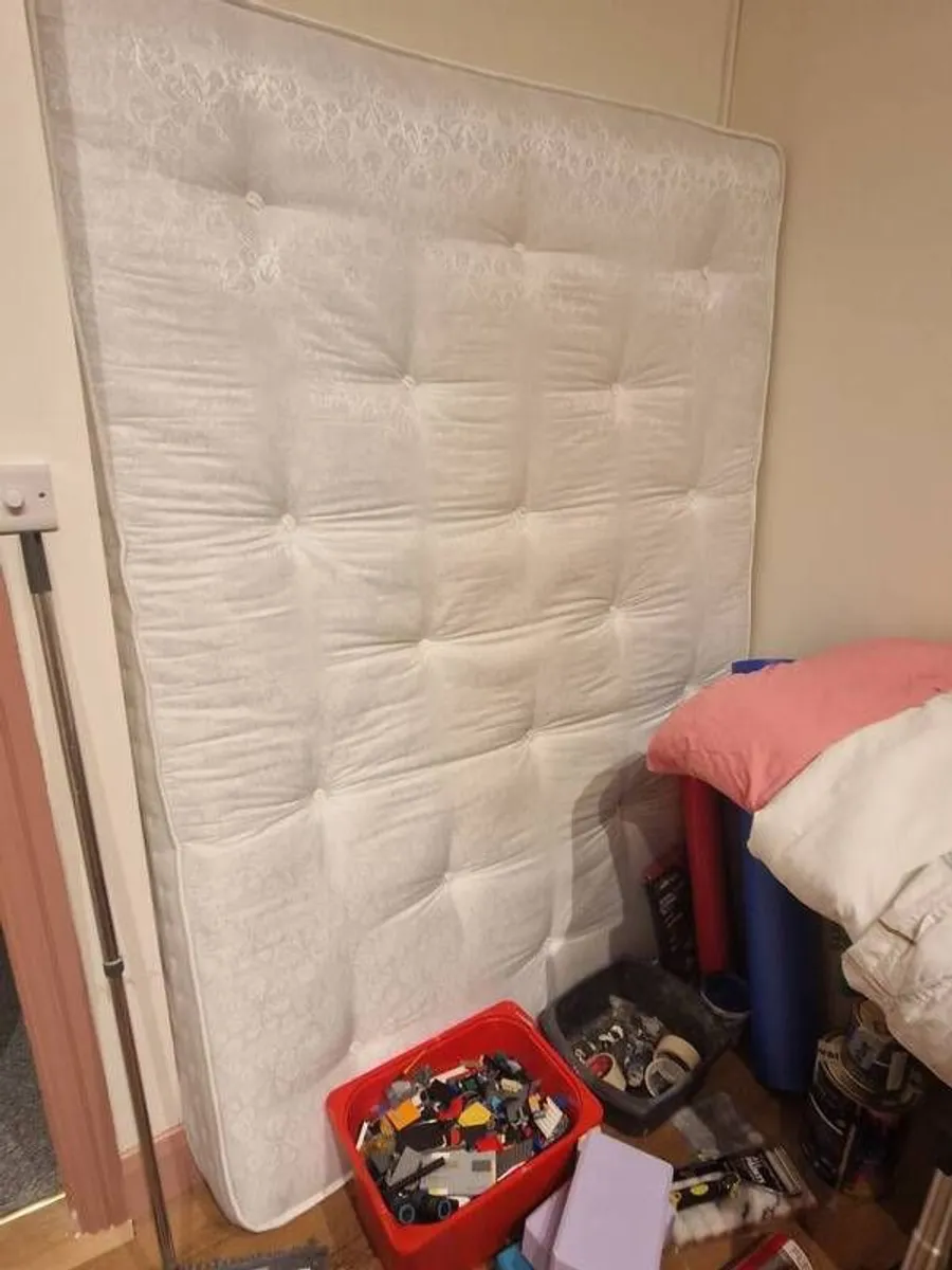 Wooden Double Bed + Mattress - Image 2