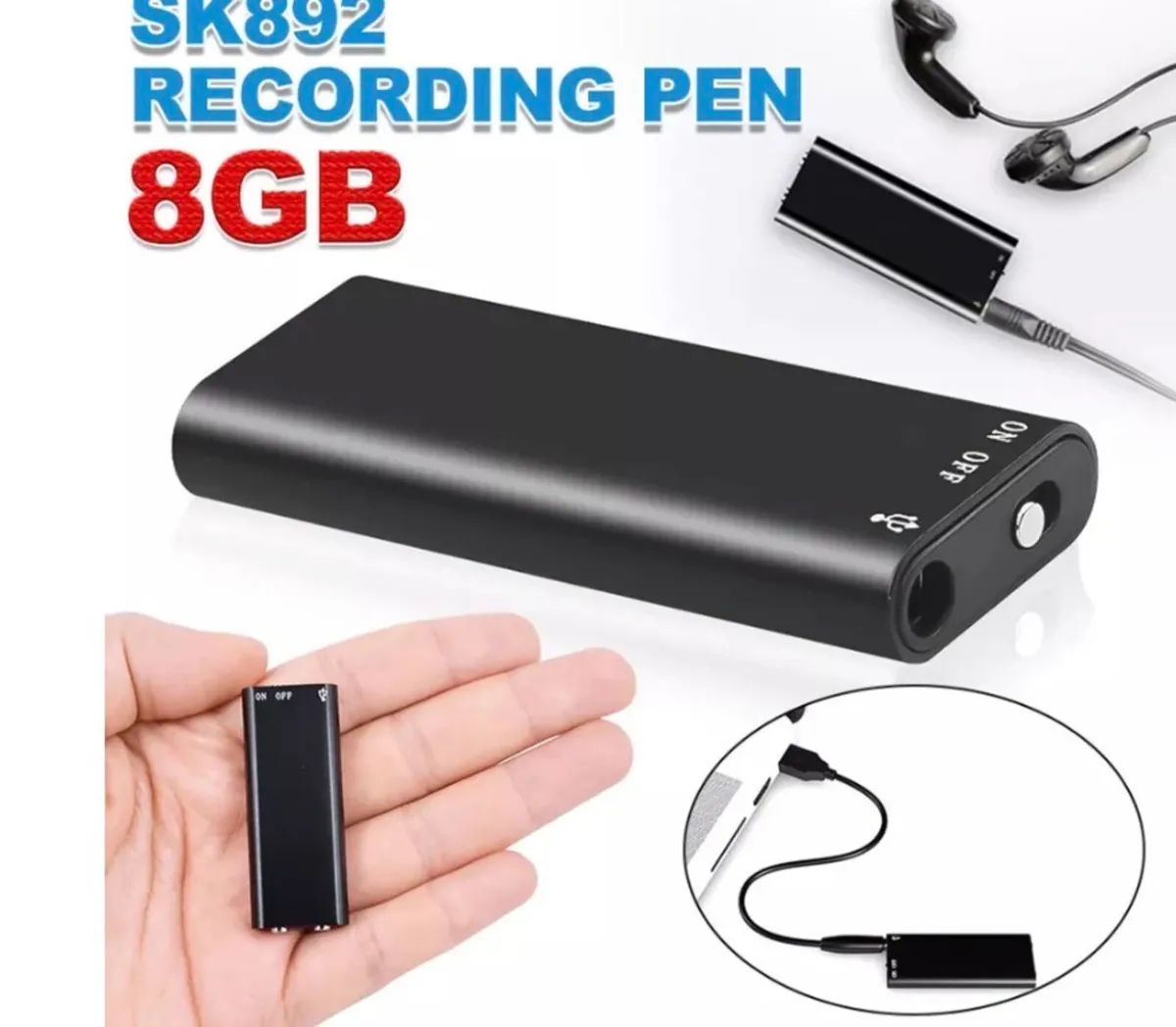 8gb 96 hour Audio Voice Recorder NEW - Image 4
