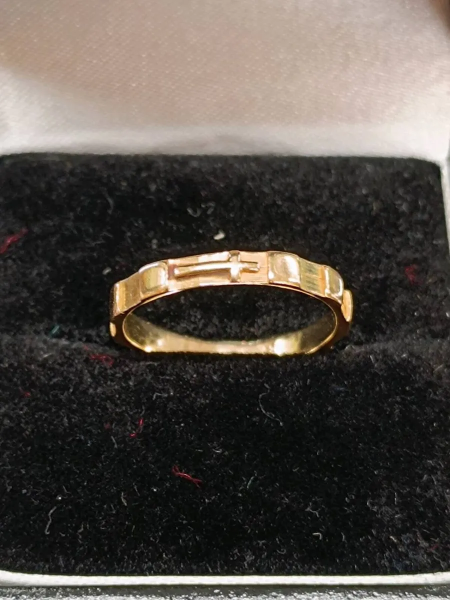 14k Yellow Gold Rosary Ring - Image 3
