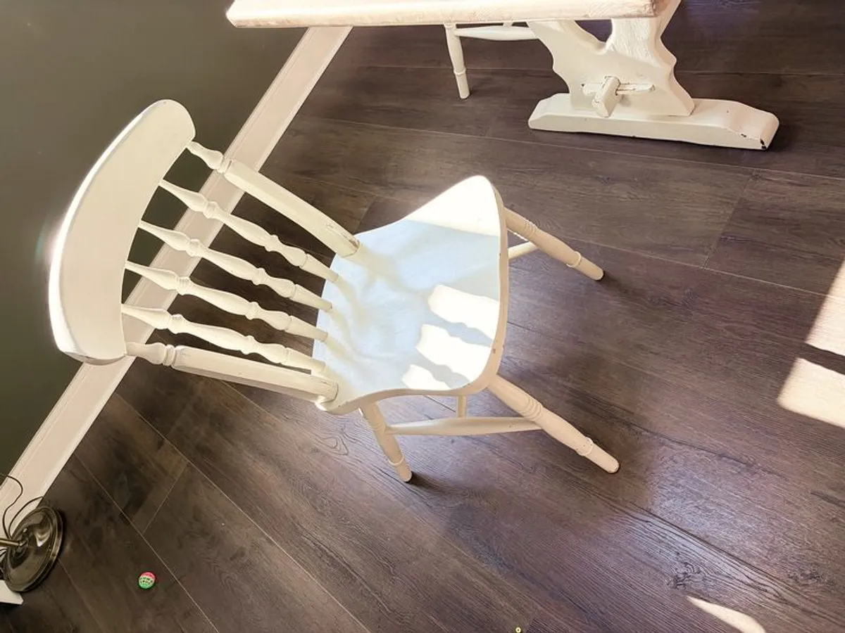 Solid Oak Dining Table & Seating Set - Image 3