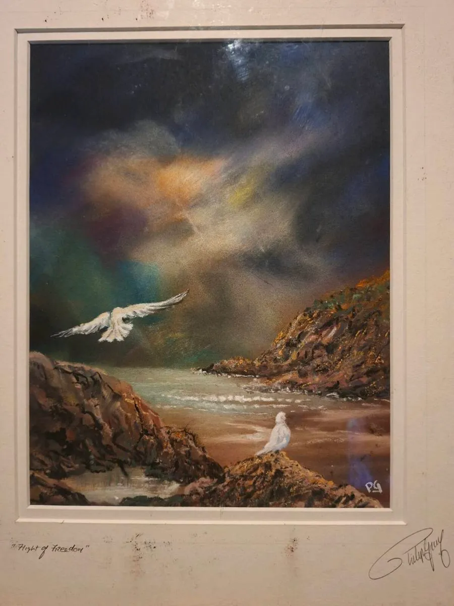 Rare Philip Gray Original Pastel Painting w/C.O.A - Image 2