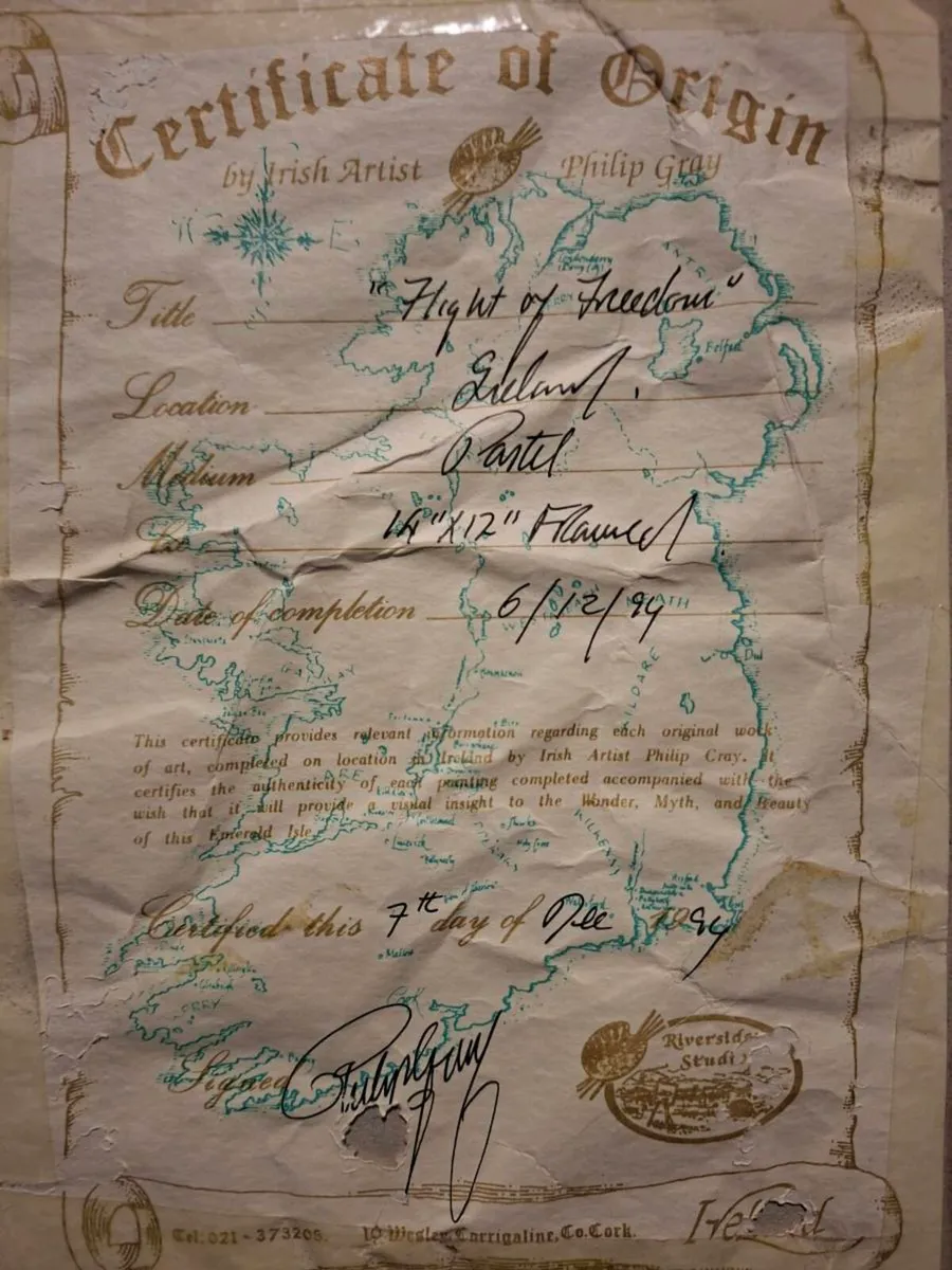 Rare Philip Gray Original Pastel Painting w/C.O.A - Image 3