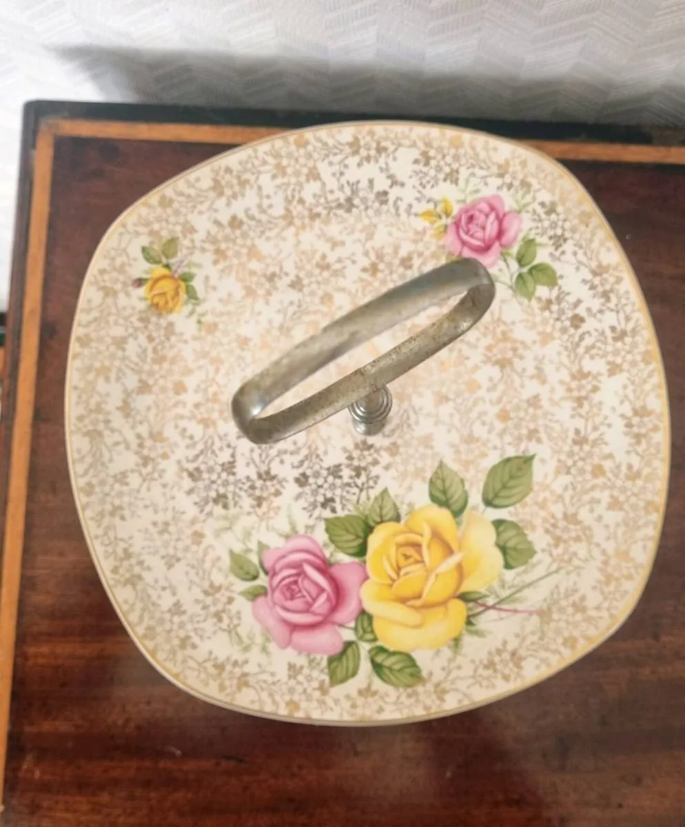 Vintage Two Layer Cake Stand - Image 3