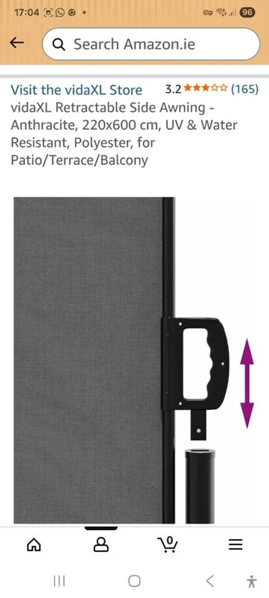 Retractable side awning for patio - Image 2