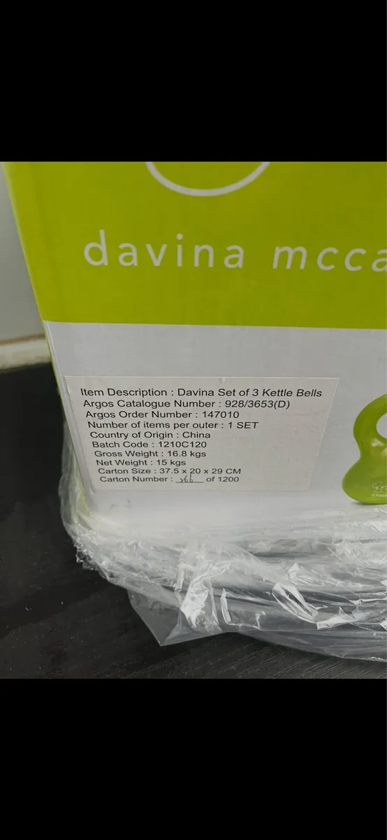 Davina McCall Kettle Bell Set As new in box. €15 - Image 4