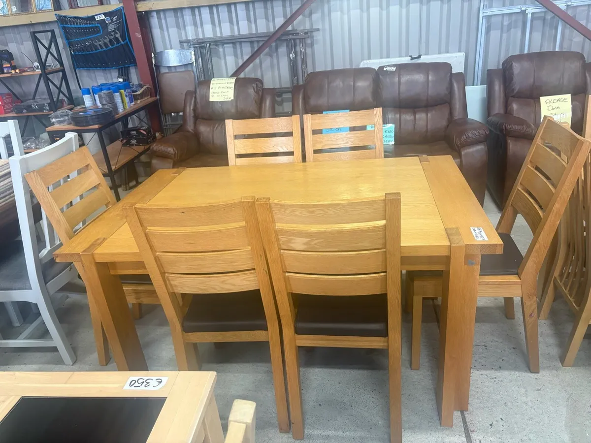 Oak table and 6 chairs - Image 2