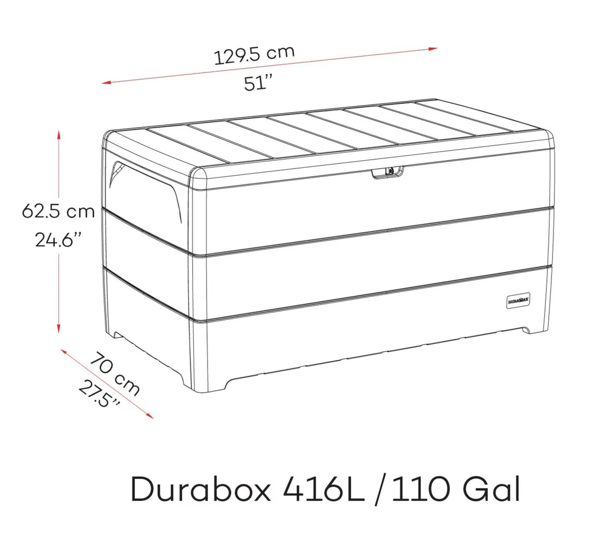 Durabox 416L / 110 Gallon Patio Storage Box - Image 3