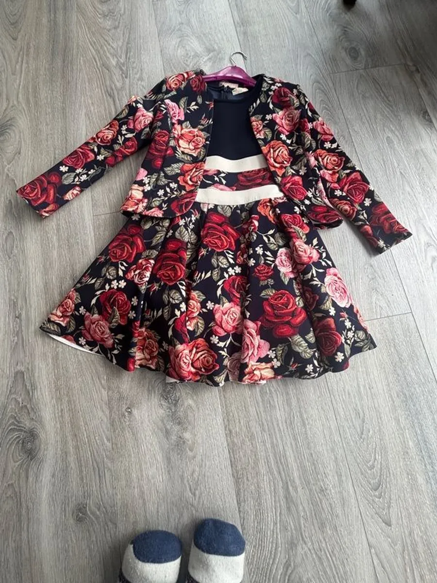 Designer Monnalisa Dress with Jacket - Image 1