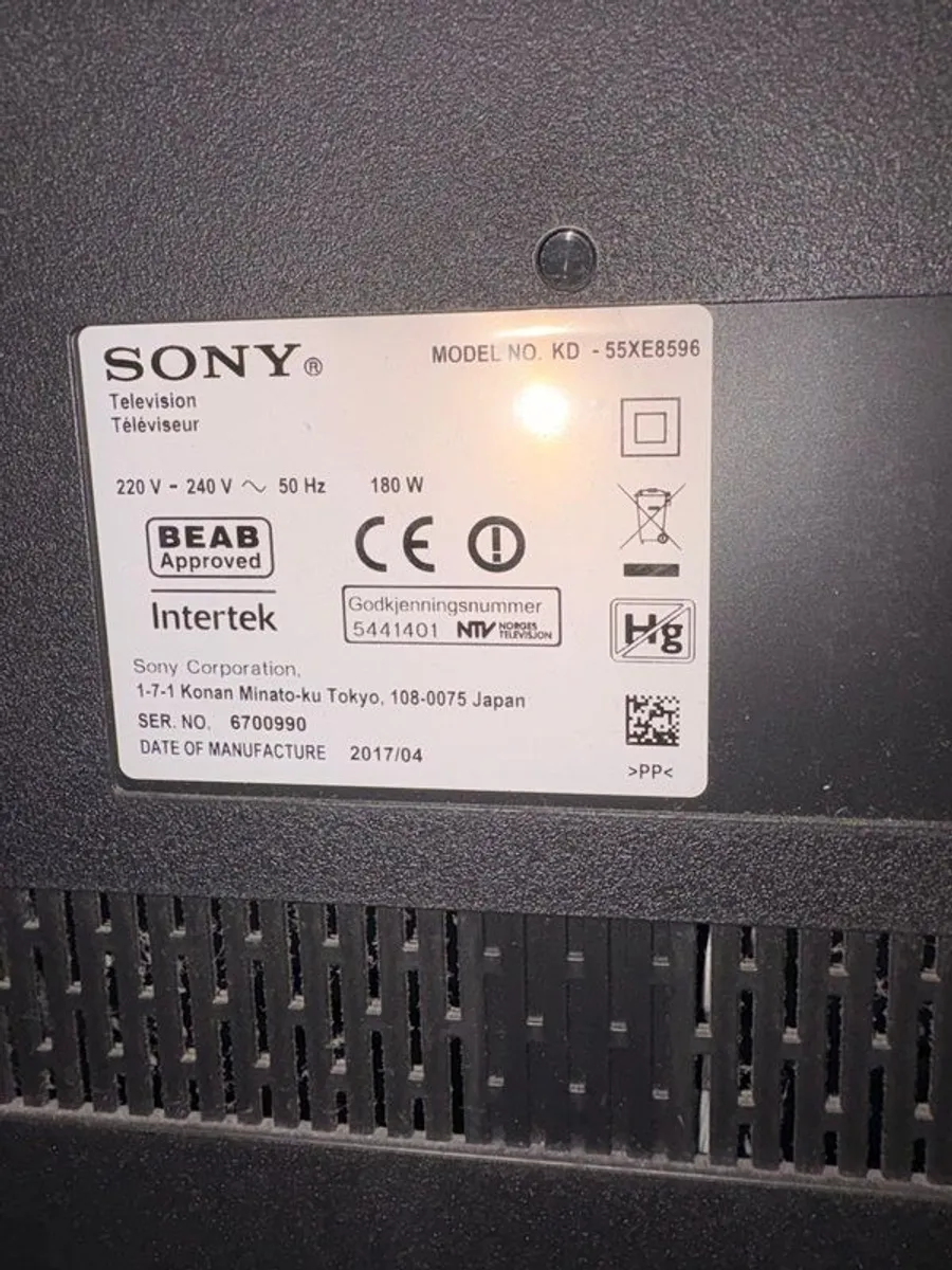 Sony Bravia 55" TV for sale - Image 3