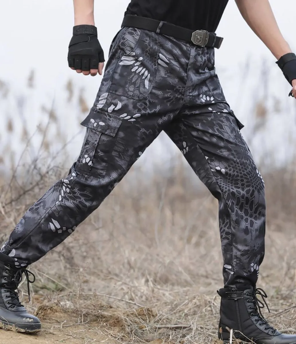 Camouflage Softshell Trousers Black python XL - Image 2