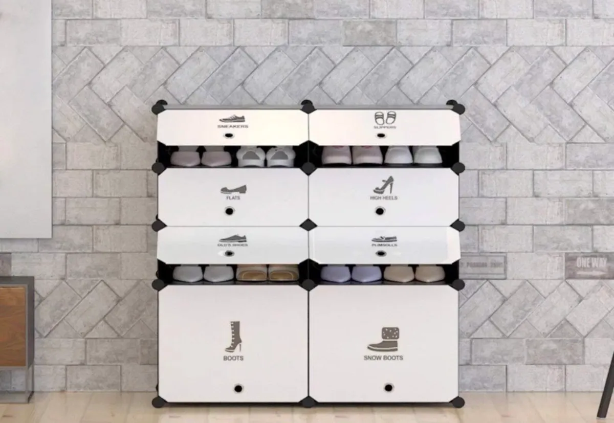 8 Cube Shoe Rack Multi Use Modular Storage NEW - Image 3