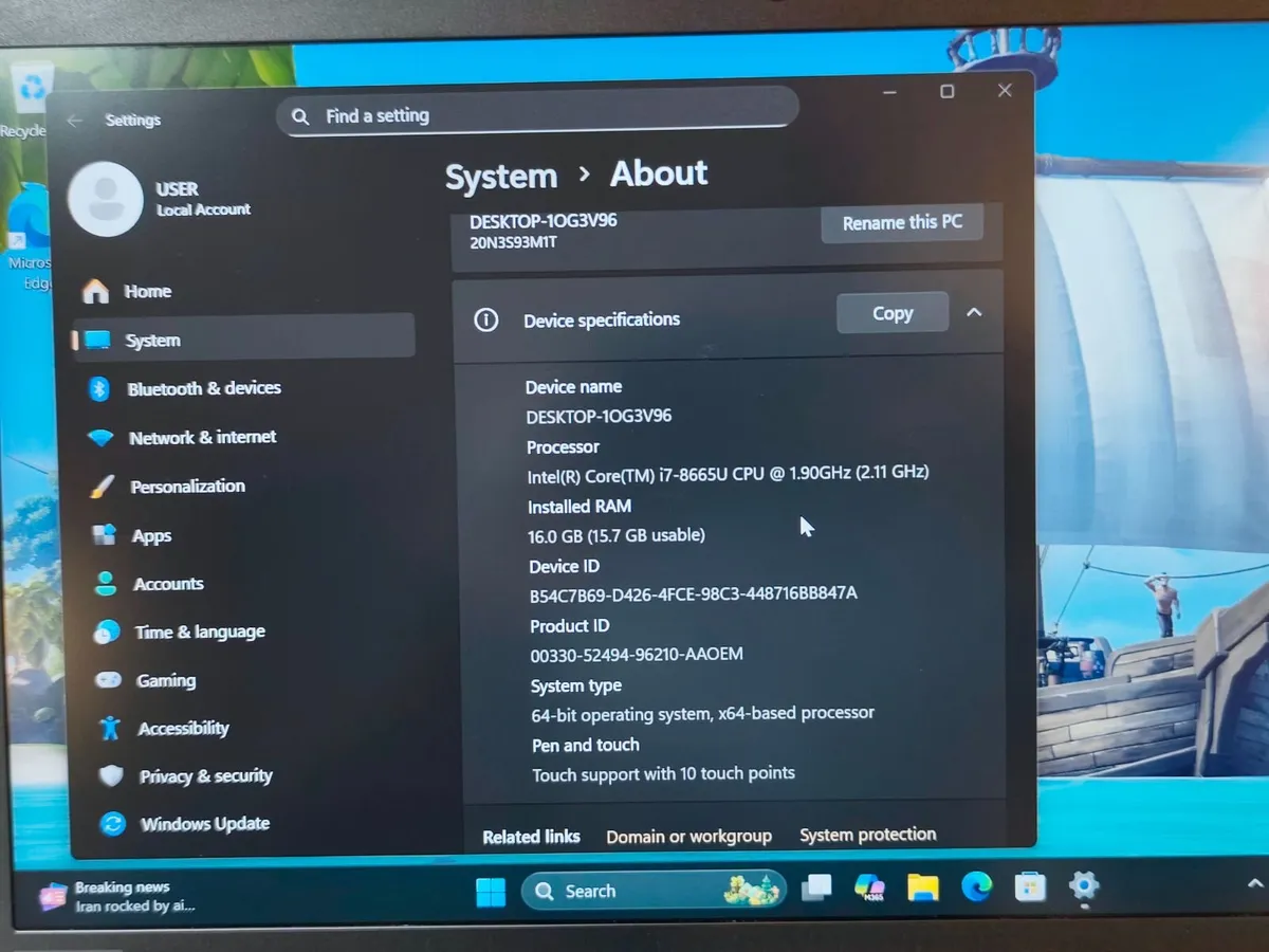 Lenovo ThinkPad T490 Intel i7 8th Gen | 16GB RAM | - Image 3