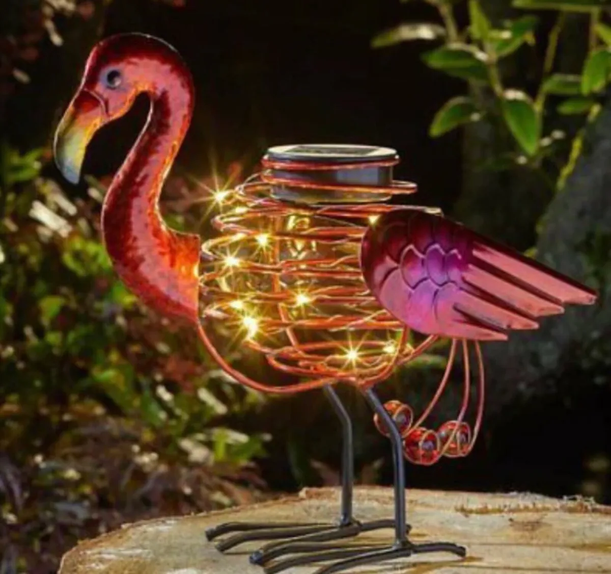 Solar Powered Flamingo Spiral Light NEW