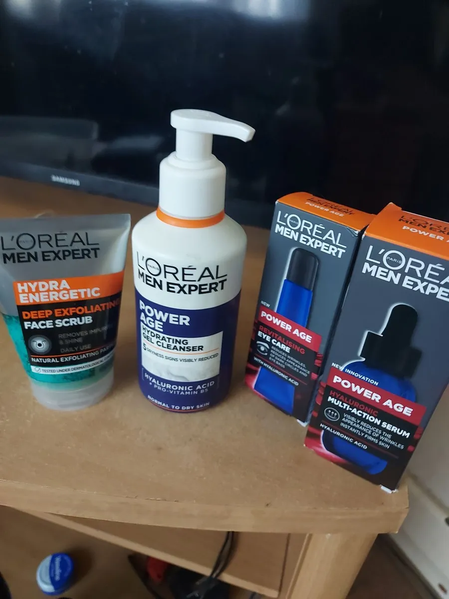 Skin care essential products for men.
