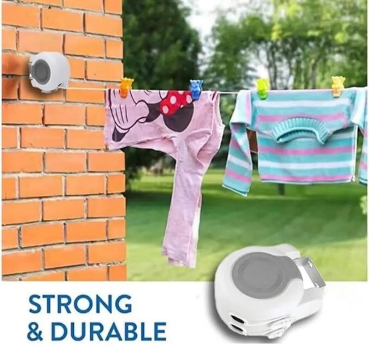 30m Retractable Clothes Reel Double Washing Line - Image 1