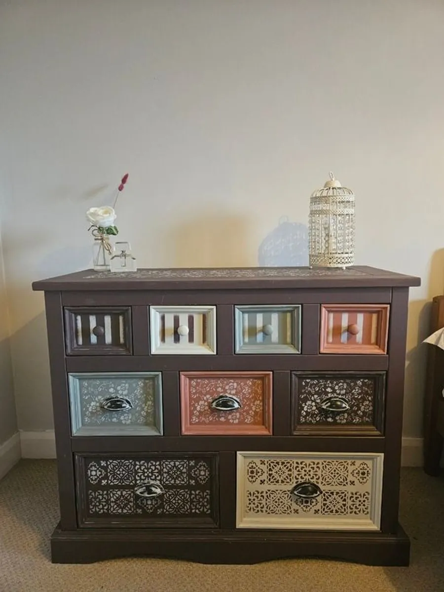 Solid pine upcycled chest of drawers - Image 1