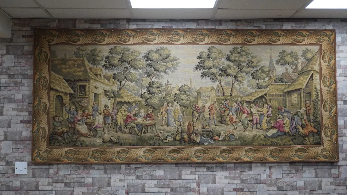 Large Vintage Woven Tapestry Wall Hanging - Image 1