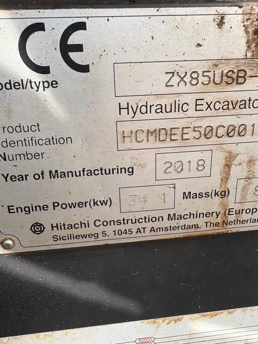 2018 hitachi zx85-5a - Image 4