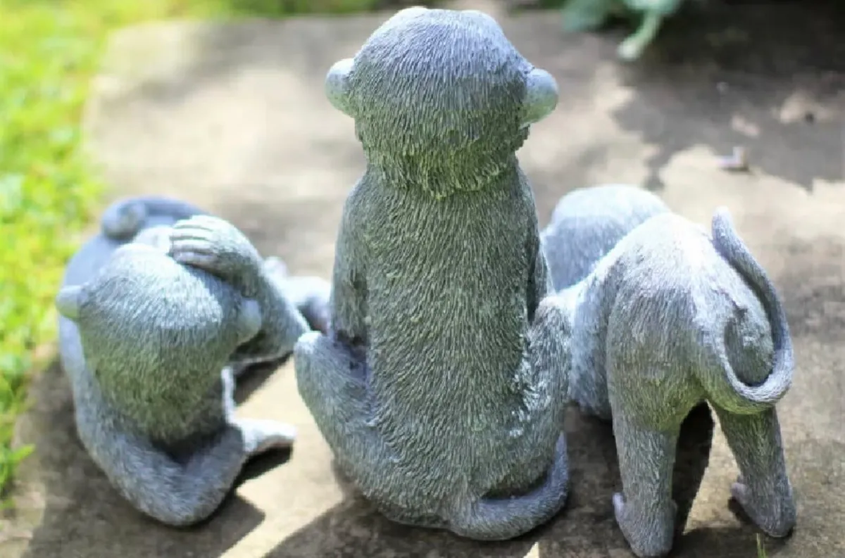 3 x Cheeky Monkeys Garden Ornaments NEW - Image 3