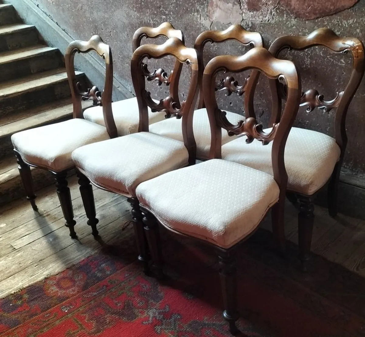 Set of 6 Victorian mahogany Dining Chairs - Image 2