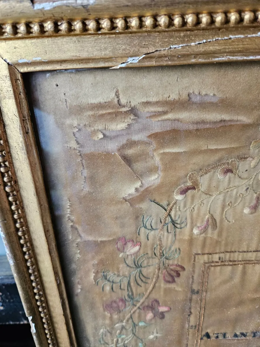 Vintage Antique Map of Ireland on Silk 1880's - Image 2