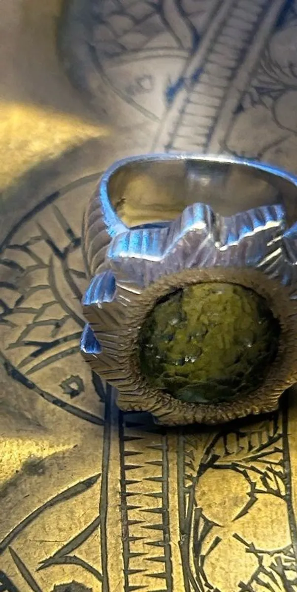 Moldavite & Sterling Silver Ring - Image 1