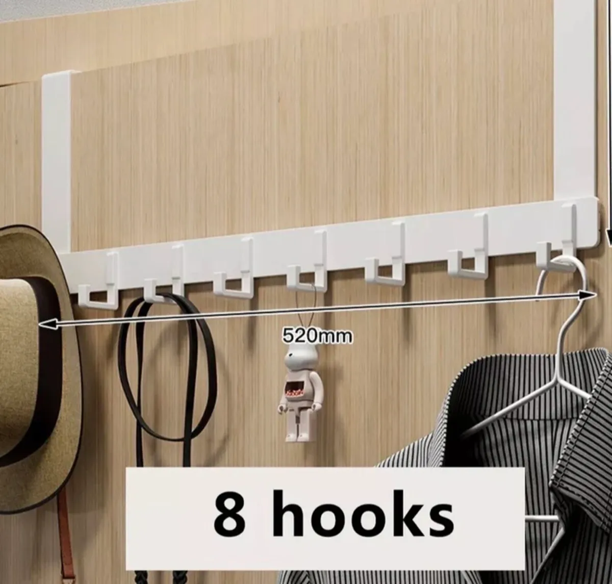 Over Door 8 Hooks Rail Hanger NEW - Image 3