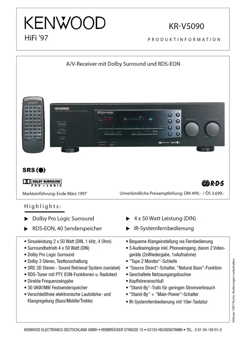 KENWOOD RECEIVER - Image 1
