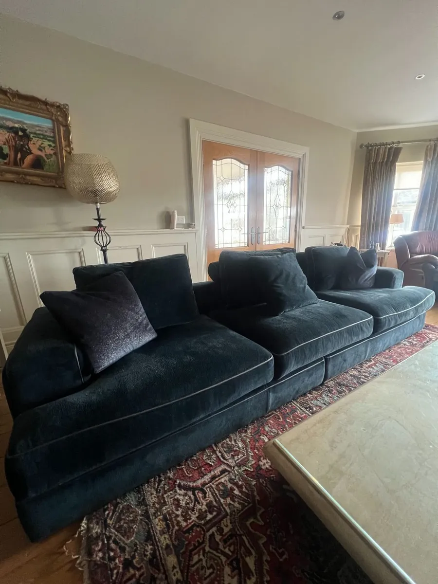 Duresta Velvet sofa x2 -25 year guar-RRP15K) - Image 4