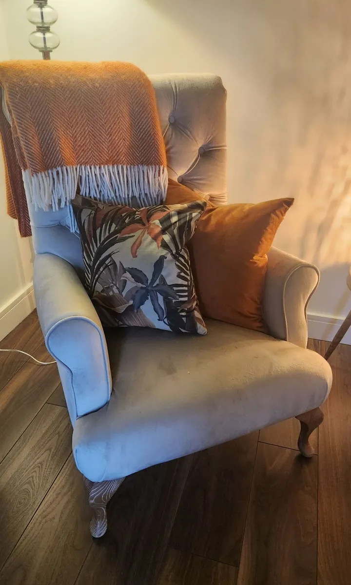 Sofa and Queen Anne chair - Image 4