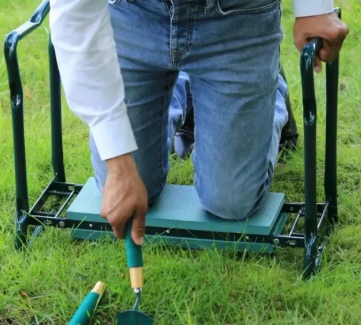 Garden Kneeler Folding Stool Tool Bag & Gloves NEW - Image 3