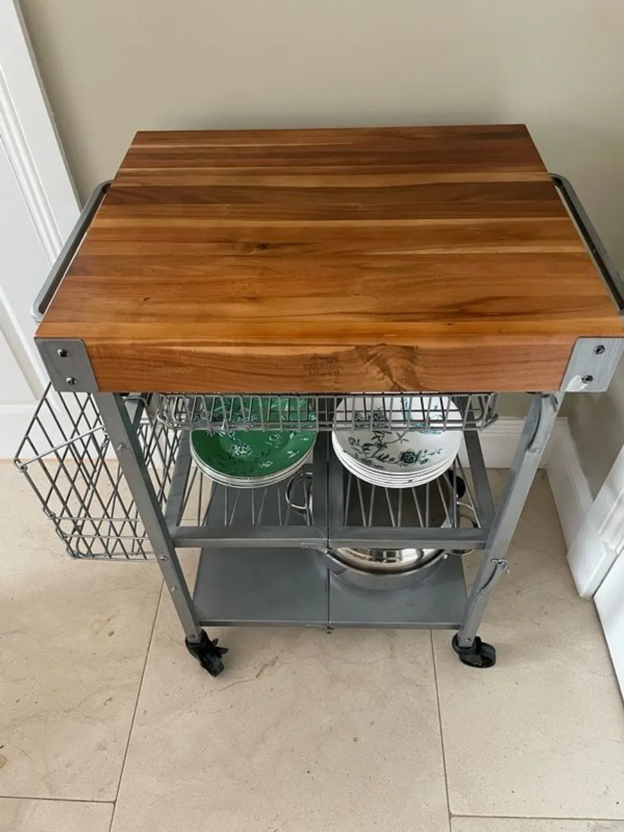 Kitchen Trolley with Butchers Block - Image 1