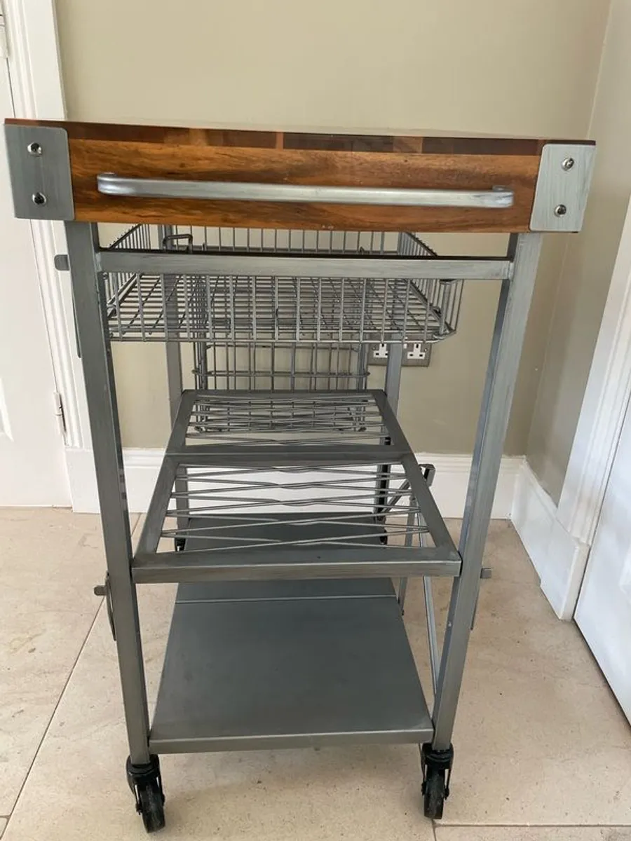 Kitchen Trolley with Butchers Block - Image 3