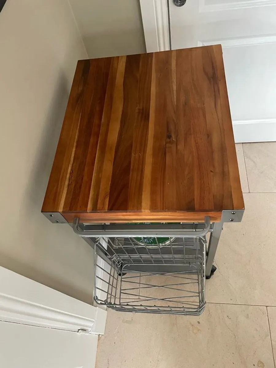 Kitchen Trolley with Butchers Block - Image 4